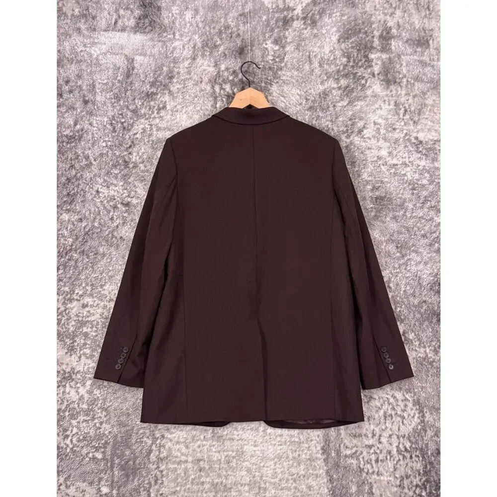Aritzia Agency Blazer Large Womens Babaton Wool Twill Oversized Chocolate Brown